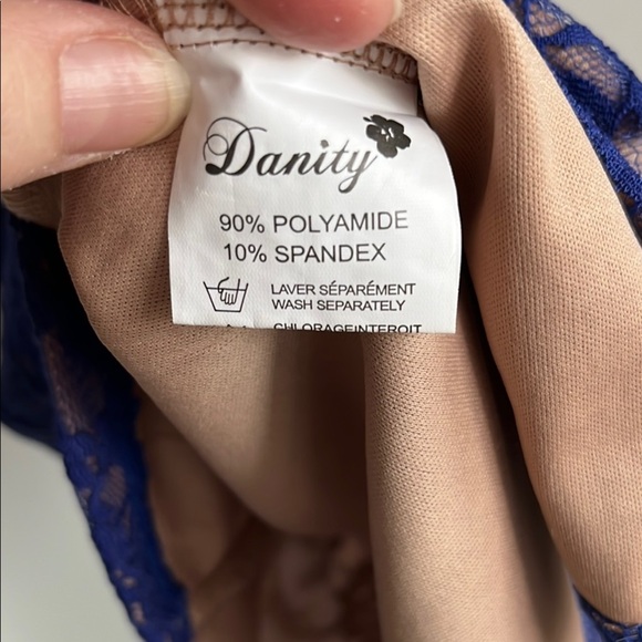 DANITY Women’s Blue Lace Mini Dress, size L cobalt blue prom party dress - Picture 8 of 9